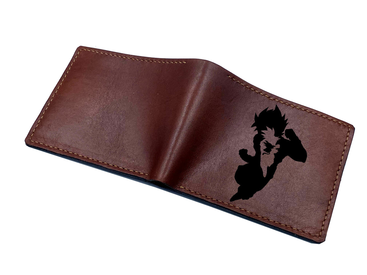 Mayan Corner - Freiza golden form leather wallet, customized dragon ball wallet, dragon ball leather gift for husband, cool gift for dad, super villain leather wallet