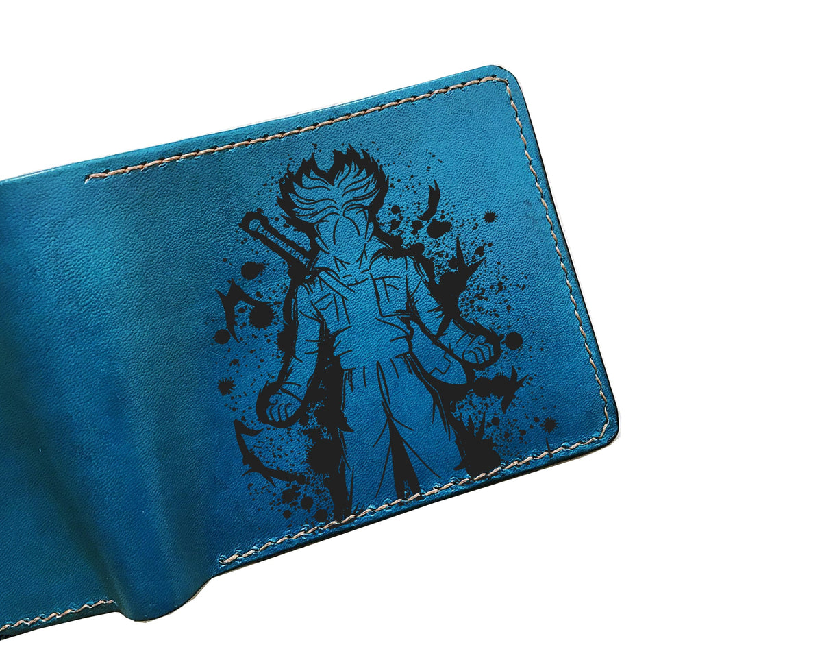 Mayan Corner - Personalized leather gift for brother, Trunks dragon ball super saiyan wallet, cool wallet for husband, boy