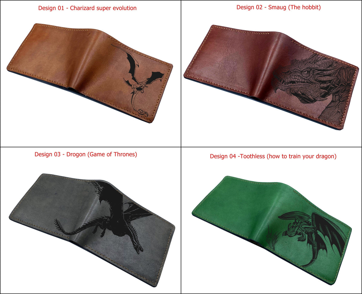 Mayan Corner - Customized leather handmade wallet for men, dragon men's wallet, gift for dad, husband, brother - Targaryen Drogo Game of Thrones - 3110228