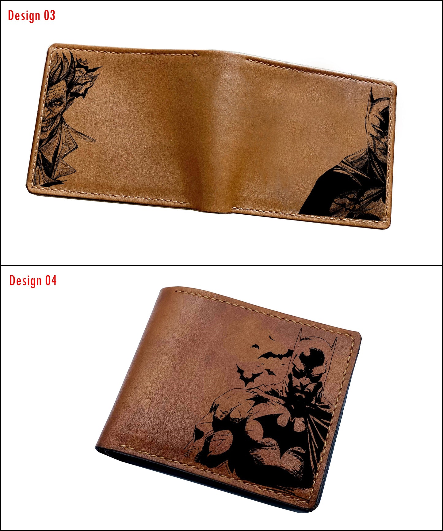 Mayan Corner - Batman leather wallet, superheroes genuine leather art, the dark knight pattern present, birthday gift ideas for boyfriend, father, husband