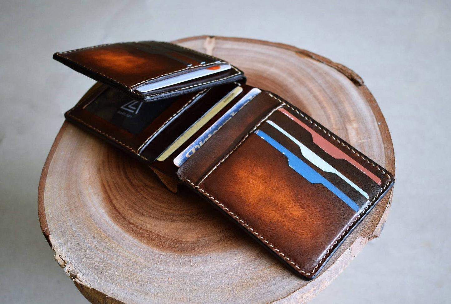 Personalized premium Genuine Leather handmade men's wallet, christmas gift idea for him 2020, boyfriend dad husband anniversary special presents