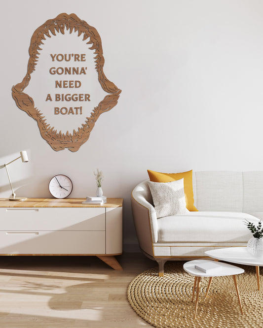 Unik4art - Wooden wall art home decor, Jaws wall art decoration, living room bedroom nursery morden decoration, horror movie wooden decor