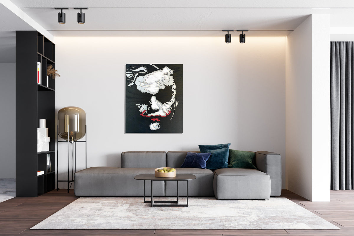 Unik4art - Wooden wall art home decor, Joker super villains wall art decor, livingroom kitchen bedroom morden decor, movie hanging poster