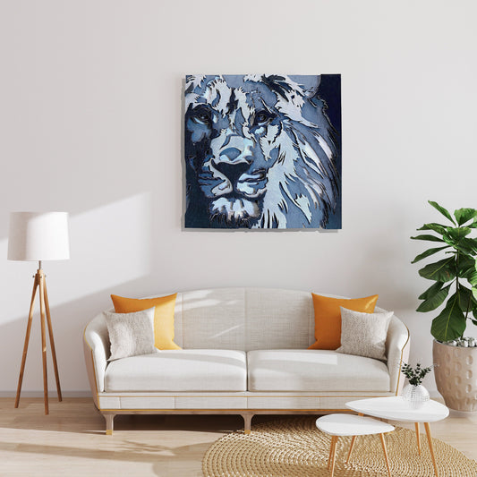 Unik4art - Wooden wall art home decor, Lion 3D multi layers hanging wooden picture, animal wall art decor, livingroom kitchen bedroom morden art