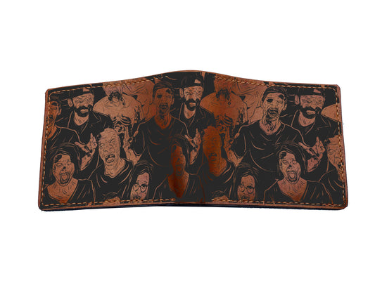 Personalized zombie men's wallet, death wallet, horror gift for men, halloween wallet for husband, boyfriend, horror theme present ideas