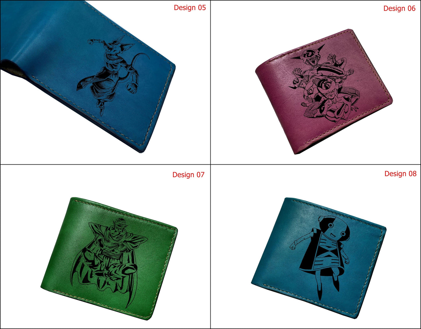 Mayan Corner - Dragon ball characters drawing leather wallet, fan art leather gift for men, wallet for him, leather anniversary present ideas -  Master Roshi