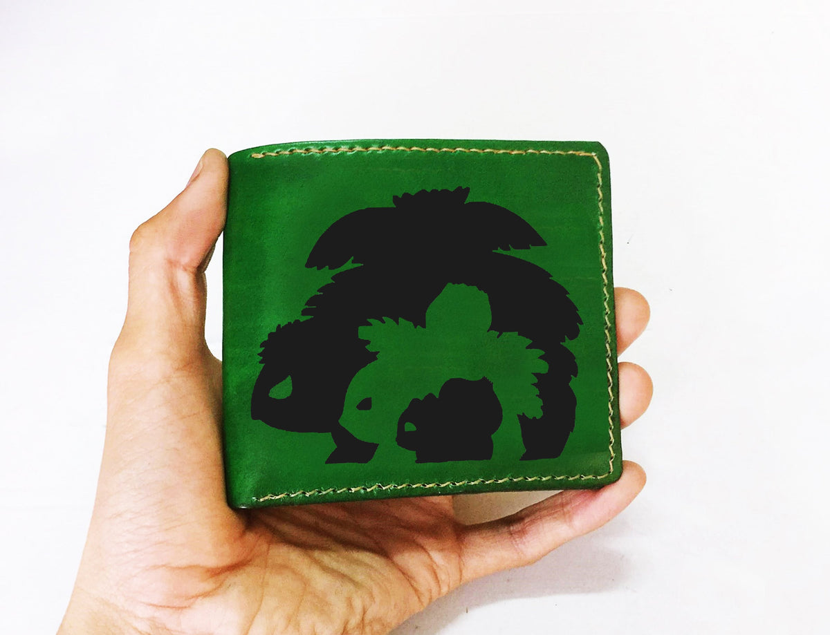 Mayan Corner - Pokemon leather wallet, pokemon men's bifold wallet, pokemon evolution gift for him, valentine christmas gift ideas for father, husband, boyfriend
