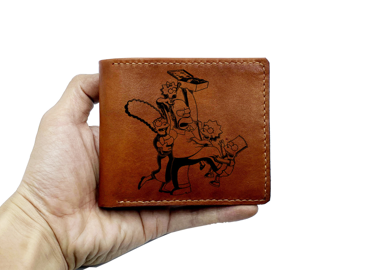 Mayan Corner - The Simpsons movie leather men wallet, Homer Simpson the movie gift idea, cool leather gift for dad