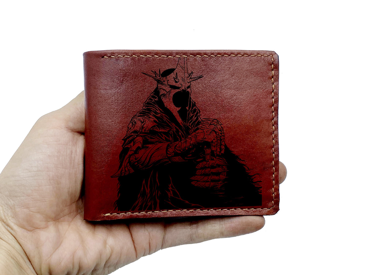 Mayan Corner - Personalized leather handmade wallet, The Lord of the rings wallet, Azog the Orc leather gift, Orc sketch art wallet